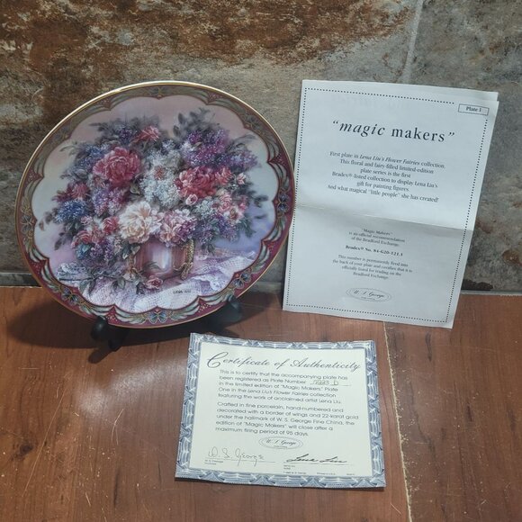 Bradford Exchange 1993 Lena Liu Flower Fairies Magic Makers Collector Plate #182 - Picture 5 of 11